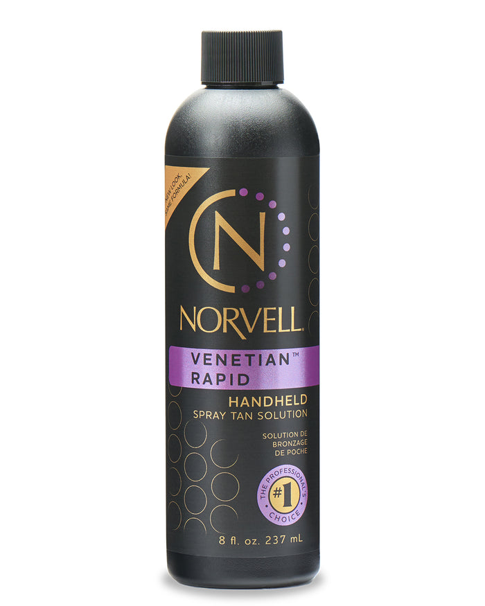 Front view of Norvell Venetian Rapid, Professional Spray Tan Solution 8oz Bottle on a white background