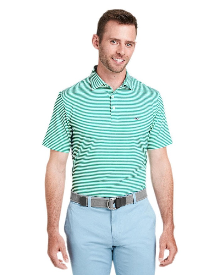 Vineyard Vines Heathered Winstead Sankaty Polo-Polos-Vineyard Vines-Antigua Green-S-Thread Logic