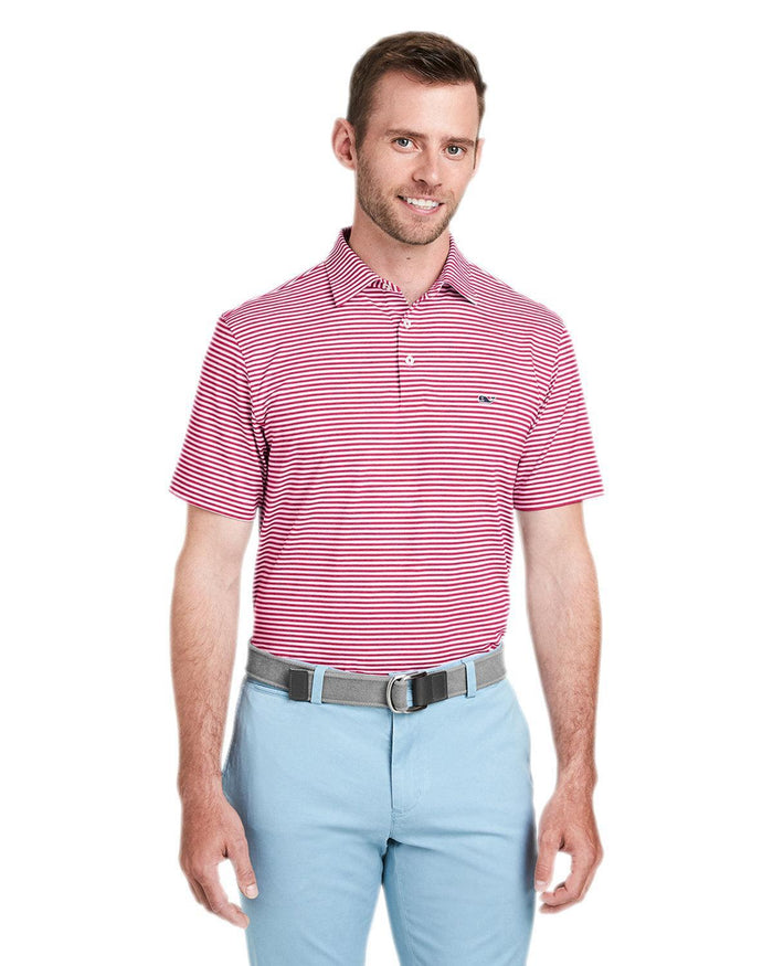 Vineyard Vines Heathered Winstead Sankaty Polo-Polos-Vineyard Vines-Lighthouse Red-S-Thread Logic