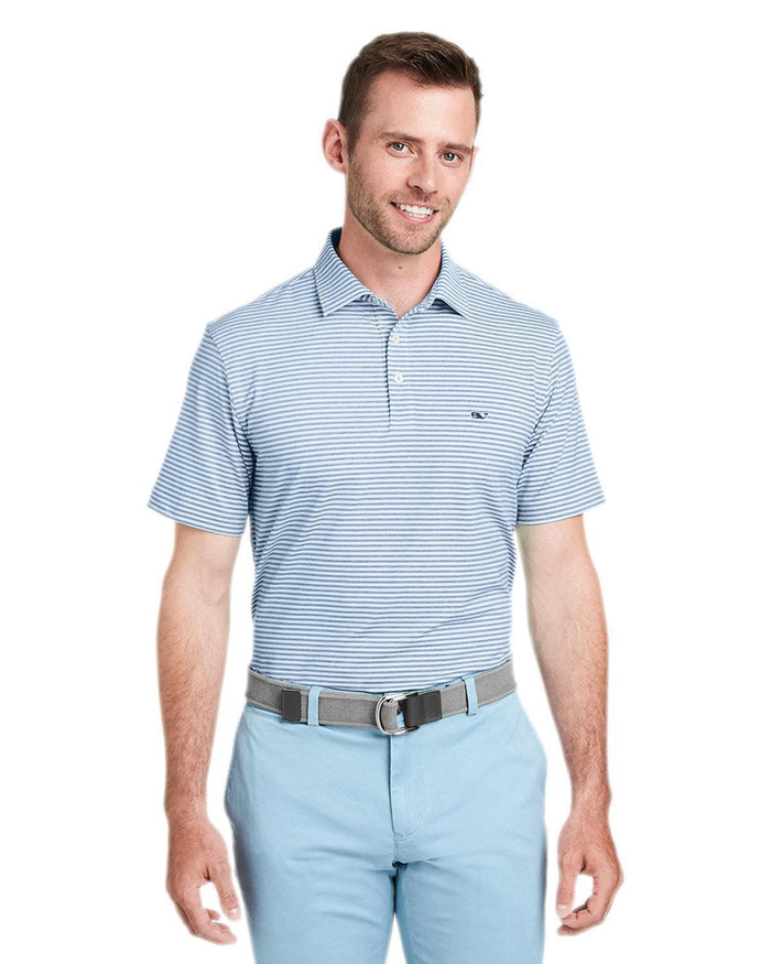 Vineyard Vines Heathered Winstead Sankaty Polo-Polos-Vineyard Vines-Ocean Breeze-S-Thread Logic