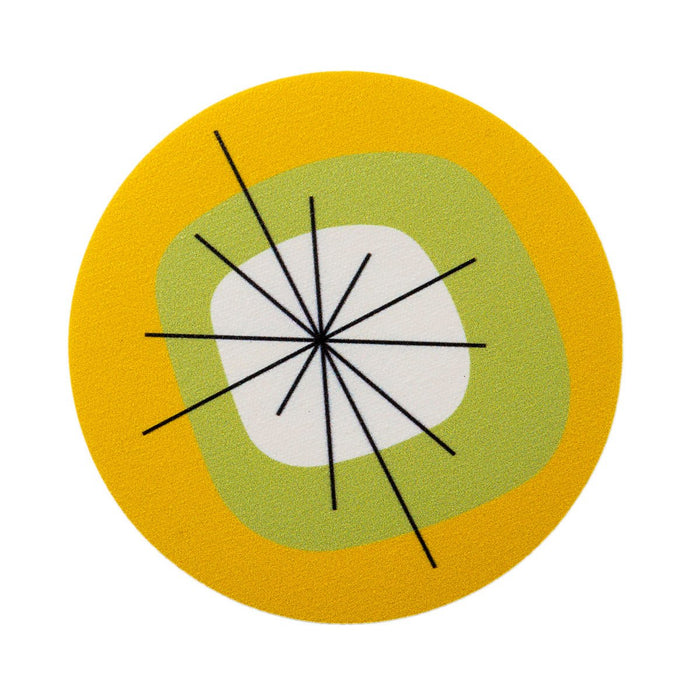 Vinyl Coaster Set of 8 - Atomic Yellow - Destination PSP