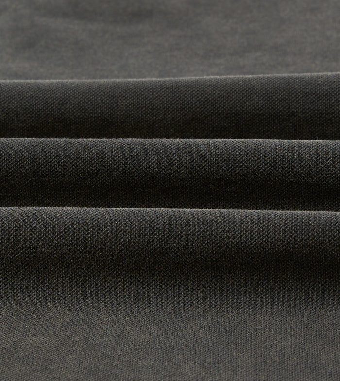 Washed Black Piqué Cotton Polo Shirt