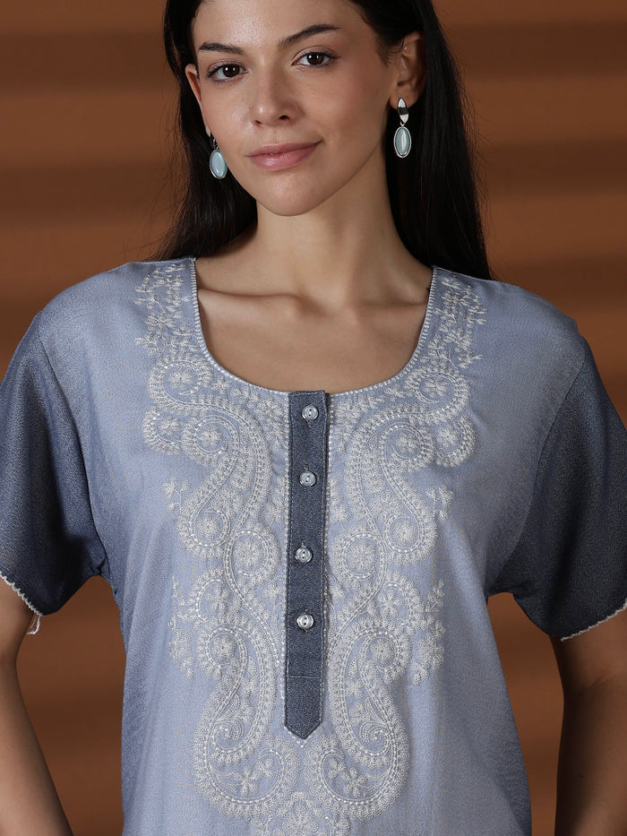 Whisper grey alpine sleepwear for women in a soft night dress style