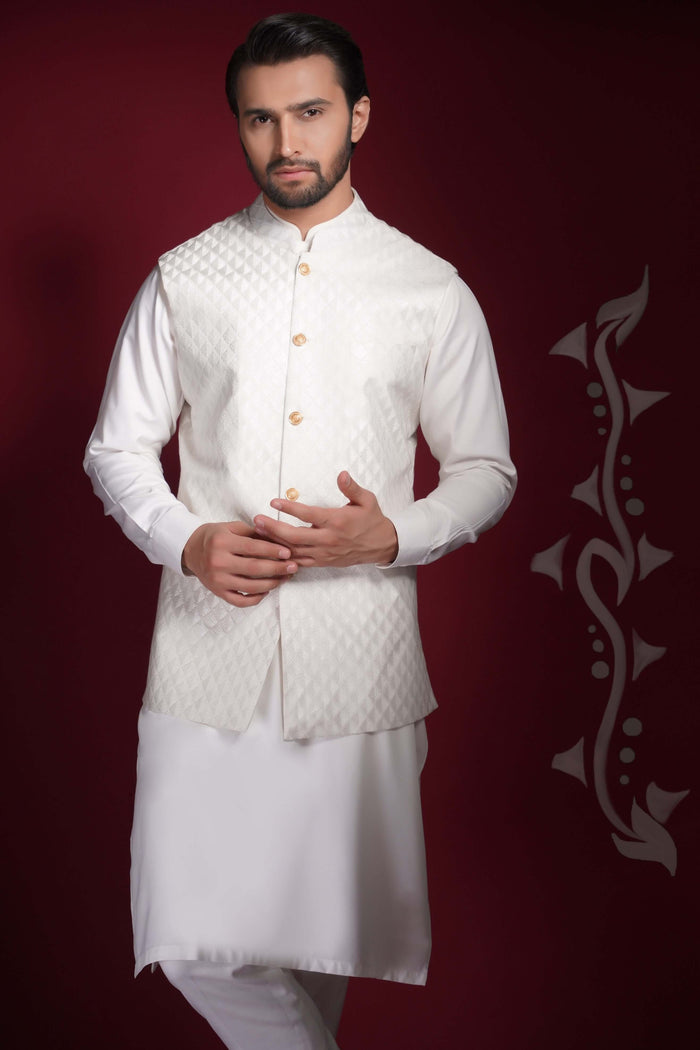 White Iron EZ Viscose/Polyblend Waistcoat Set.