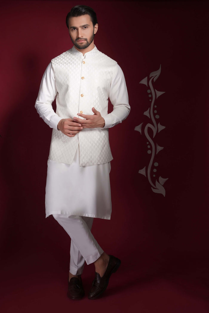 White Iron EZ Viscose/Polyblend Waistcoat Set.