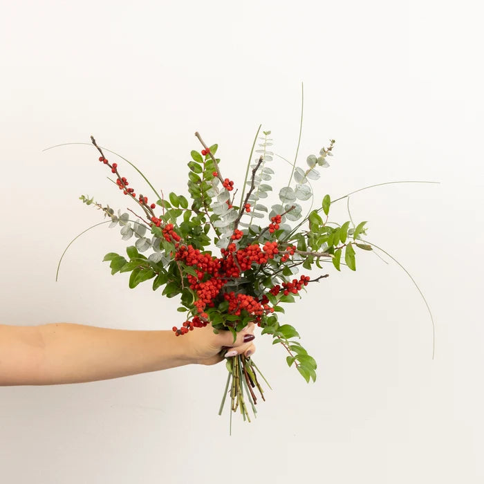 Winterberry Branch Flower Centerpiece Vase - Image