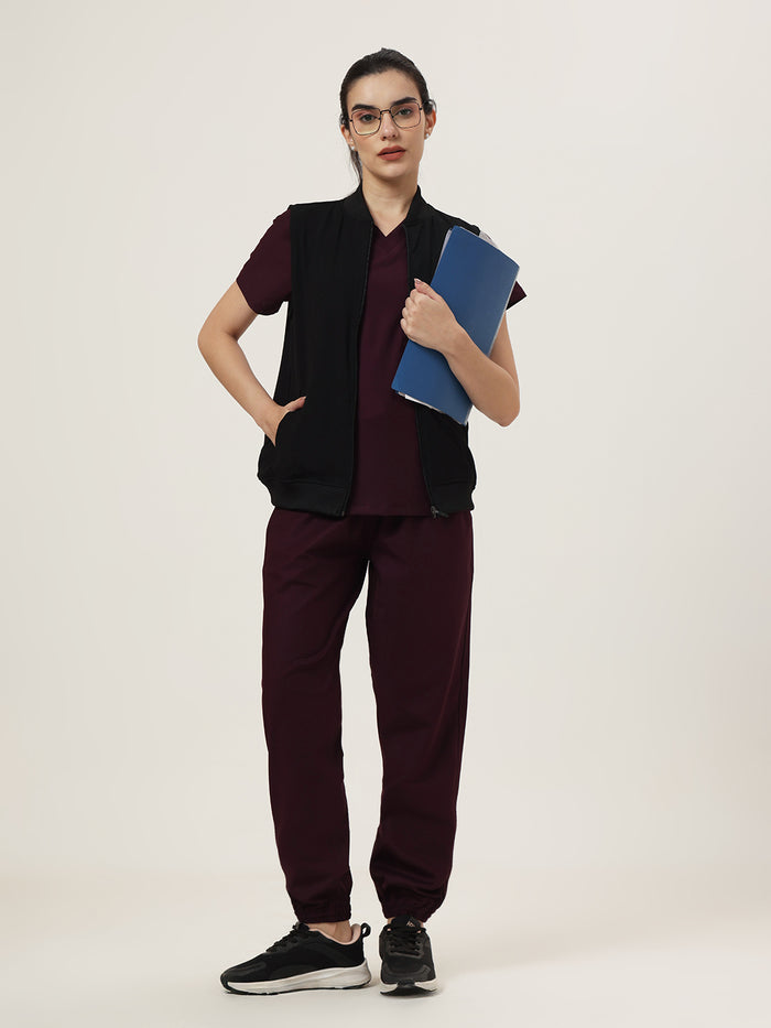 Women Black Sleeve-less Jacket