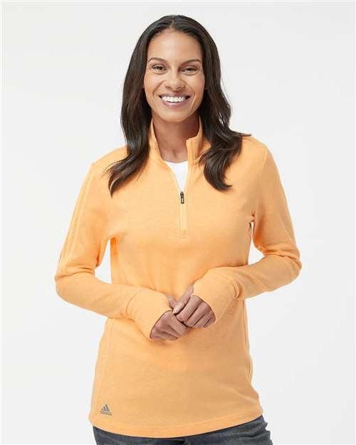 no-logo Adidas Ladies 3-Stripes Quarter-Zip Sweater-Apparel-Adidas-Thread Logic