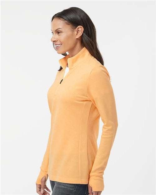 no-logo Adidas Ladies 3-Stripes Quarter-Zip Sweater-Apparel-Adidas-Thread Logic