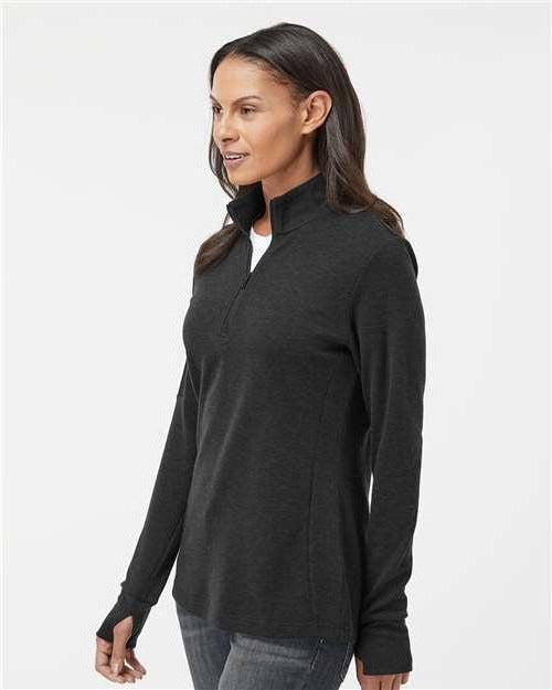 no-logo Adidas Ladies 3-Stripes Quarter-Zip Sweater-Apparel-Adidas-Thread Logic