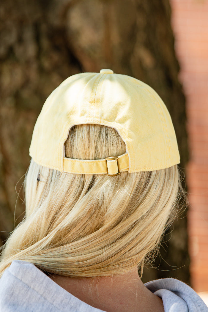 Yellow pray embroidered baseball dad hat